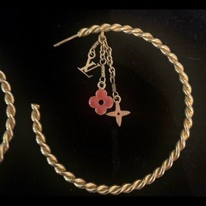Louis Vuitton sweet monogram creole hoop earrings